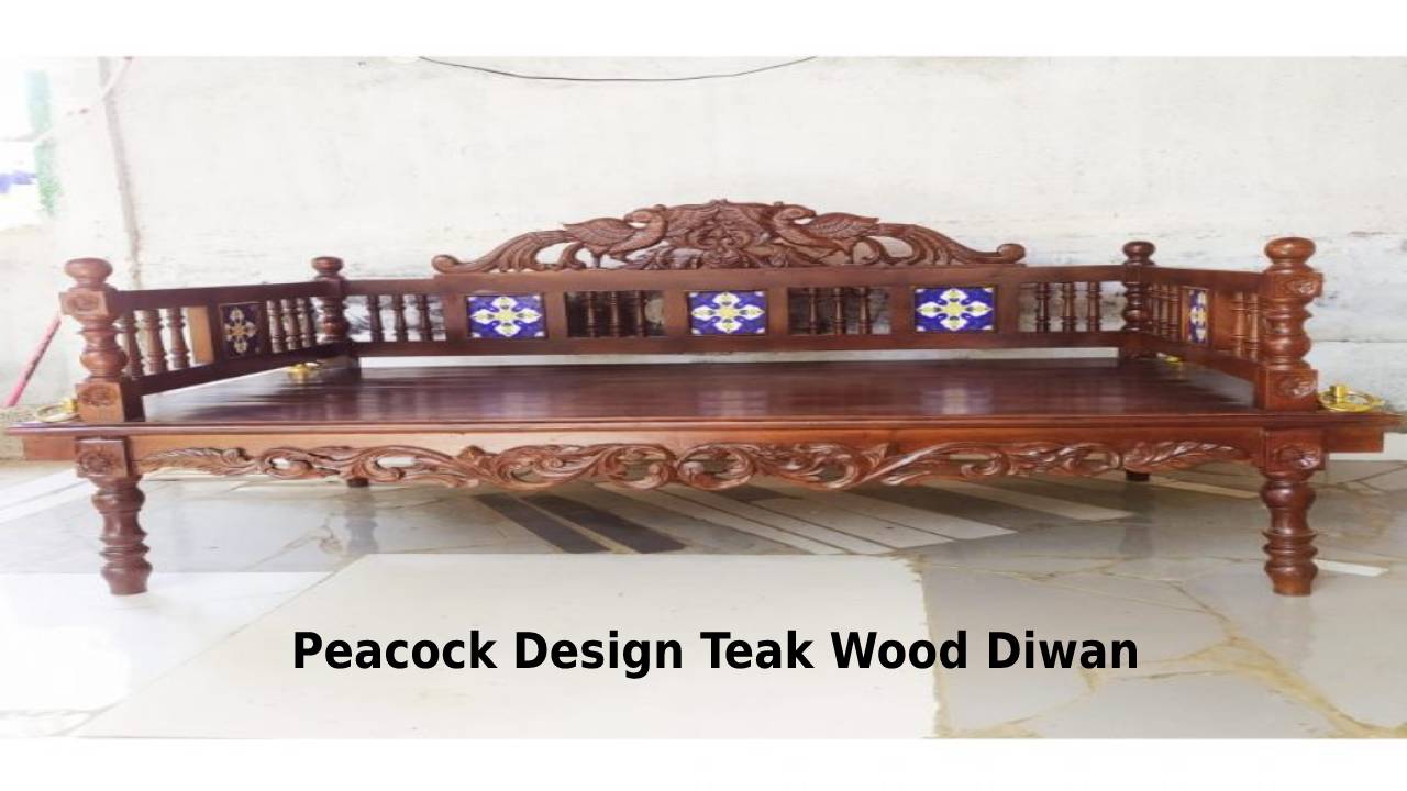 Peacock Design Teak Wood Swing Cum Diwan