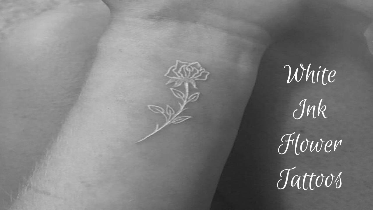 White Ink Flower Tattoos