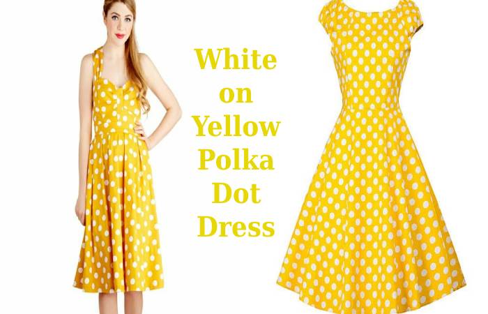 White on Yellow Polka Dot Dress