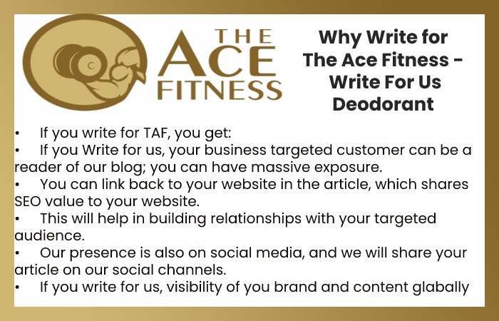 Why Write for The Ace Fitness - Write For Us Deodorant